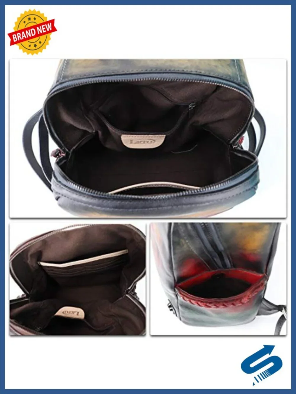 Genuine Leather Vintage Rucksack Women Casual Backpack Handmade Cowhide Daypack
